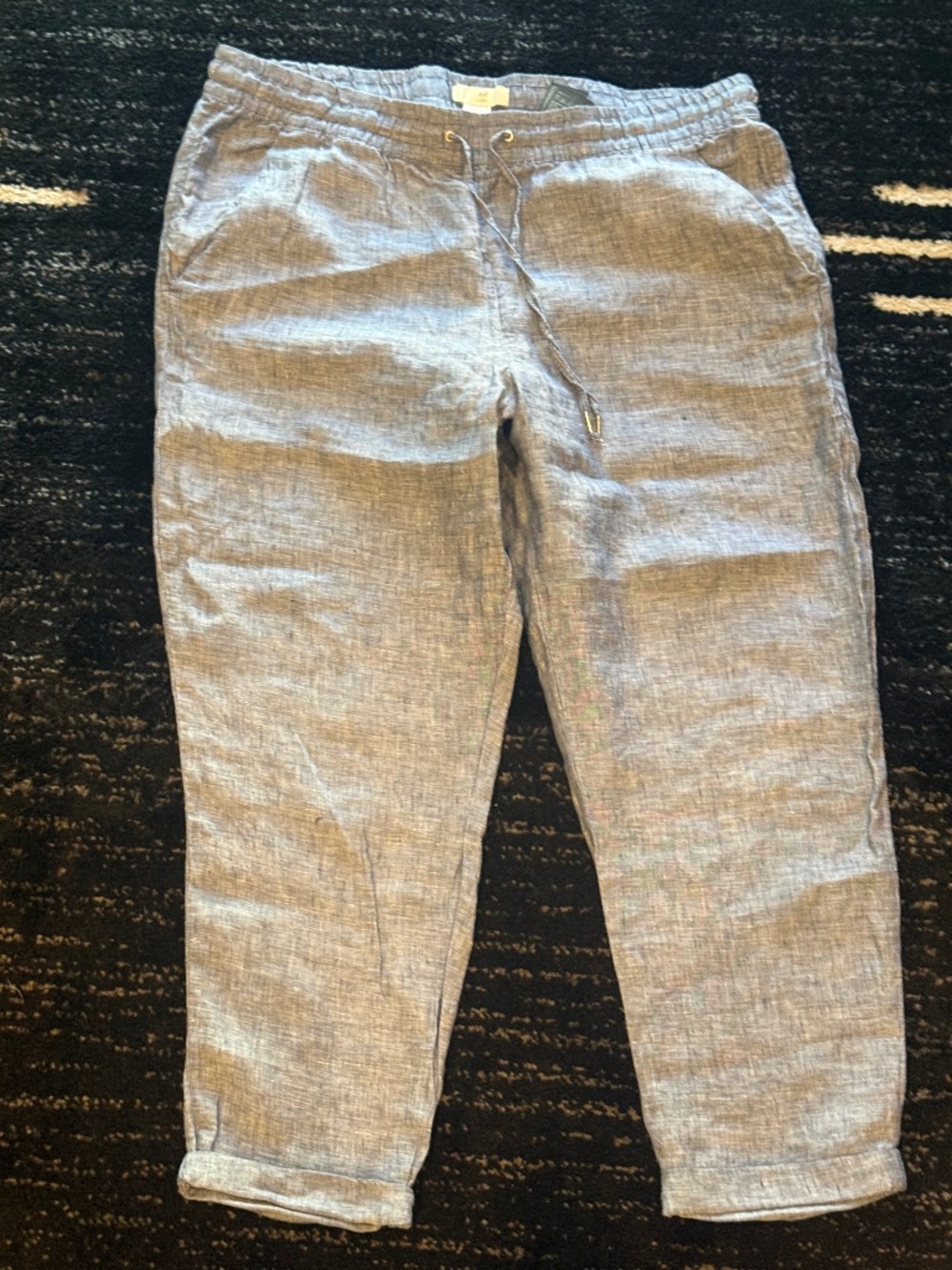 Denim linen pants